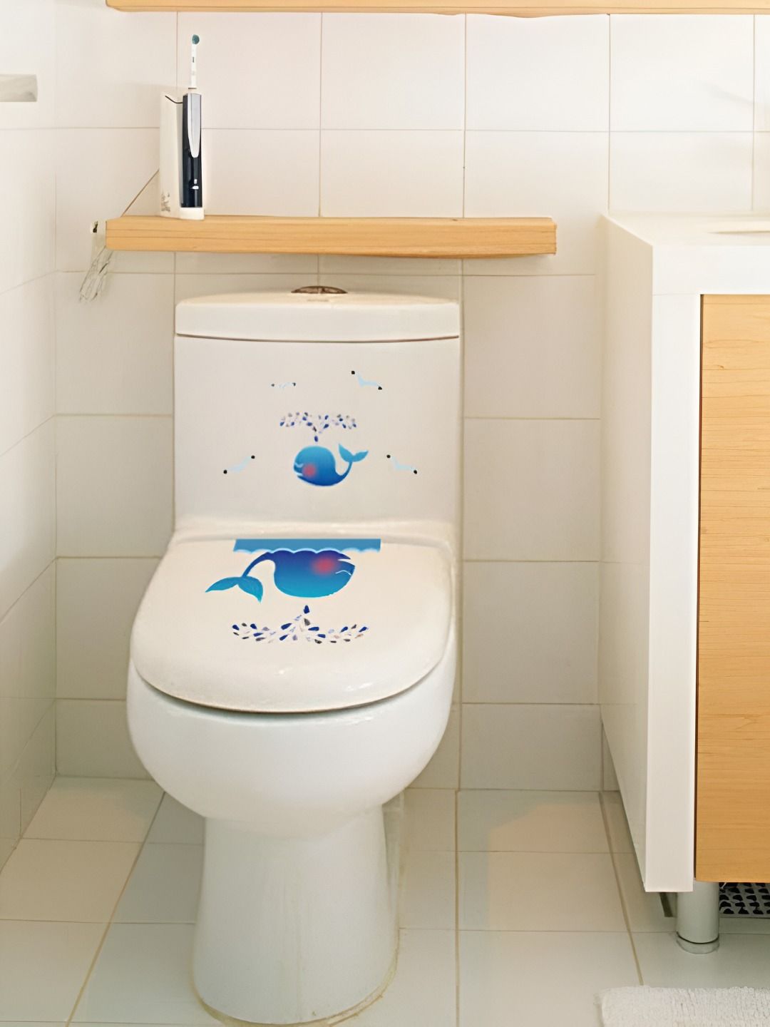 INDIAN ROYALS Blue Whale Printed Self-Adhesive & Durable Wall Sticker-picture-24