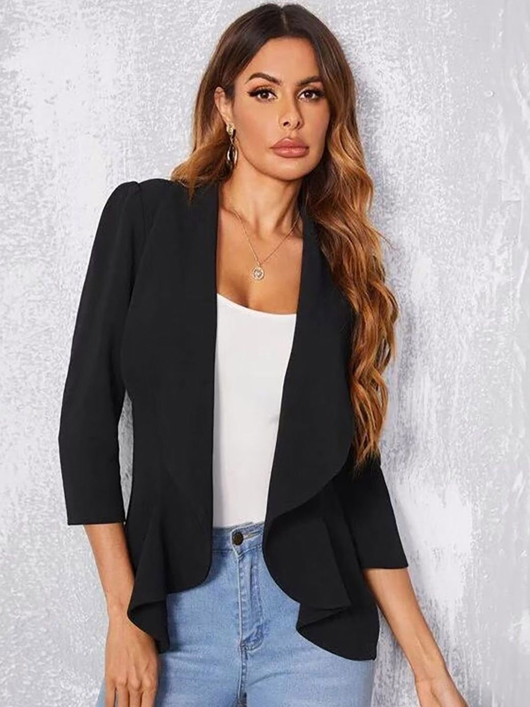 Buy New Trend Women Solid Open Front Blazer-picture-37