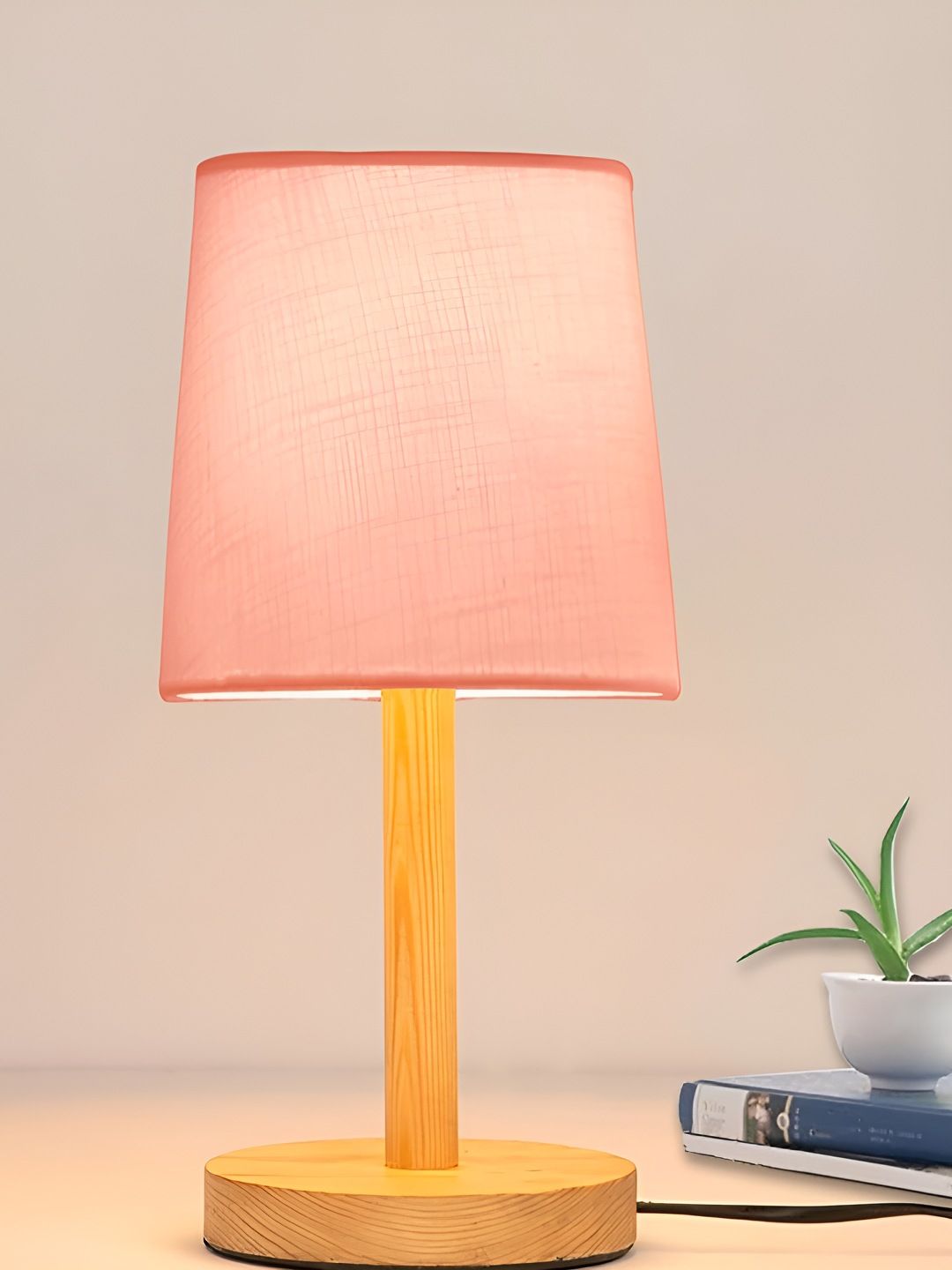 Decorcity Pink & Brown Frustum Shaped Table Lamp-picture-38