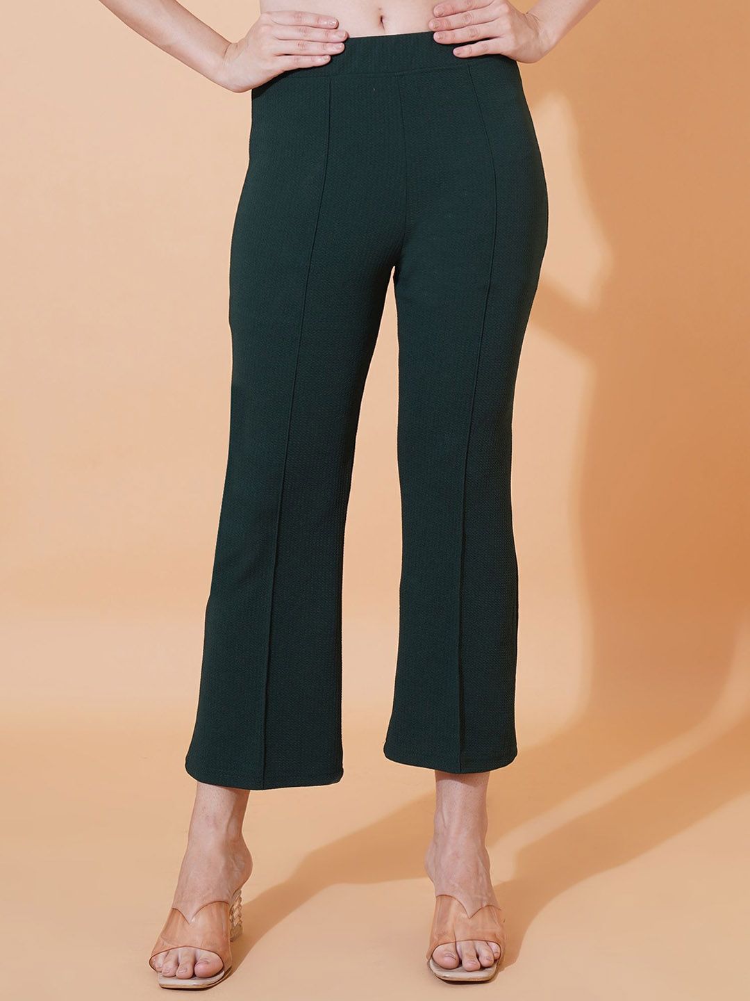LECOWAR Women High-Rise Slim Fit Bootcut Trousers-picture-12