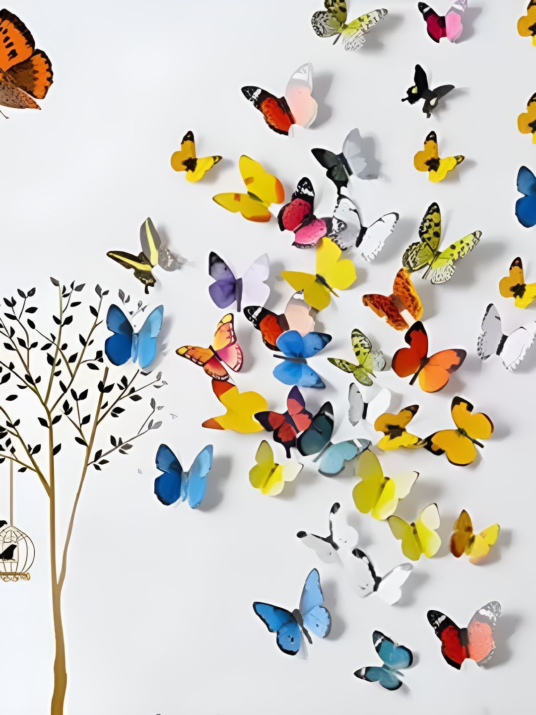 INDIAN ROYALS Blue & Red Butterfly Printed Self-Adhesive & Durable Wall Sticker-picture-15