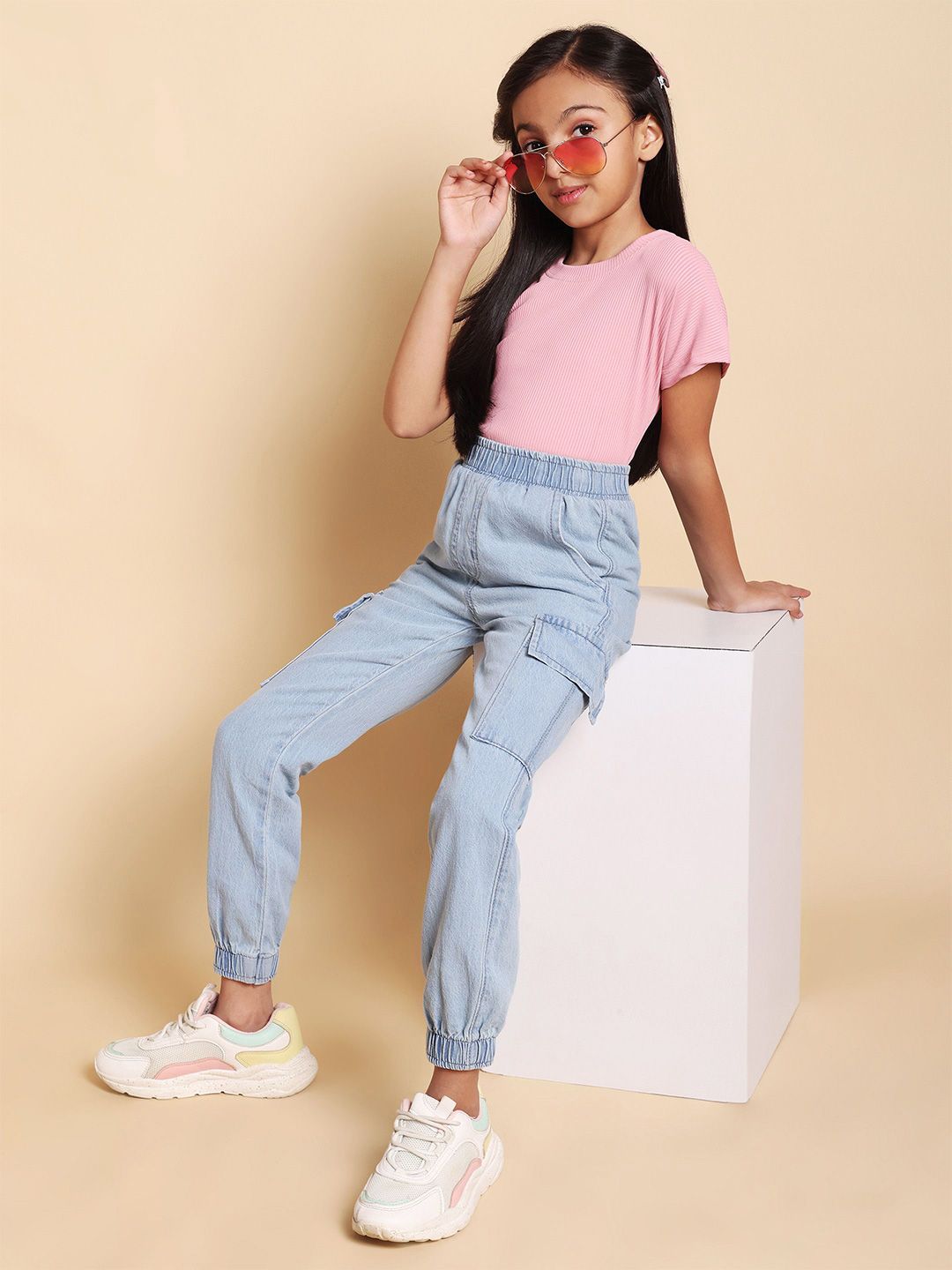 YK Girls Round Neck Pure Cotton T-Shirt With Jogger-picture-31