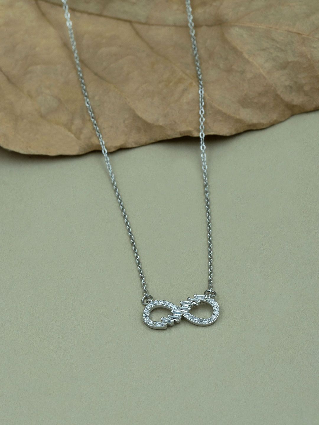 ARTKLIM Stainless Steel Silver-Plated Infinity Pendant With Chain-picture-20