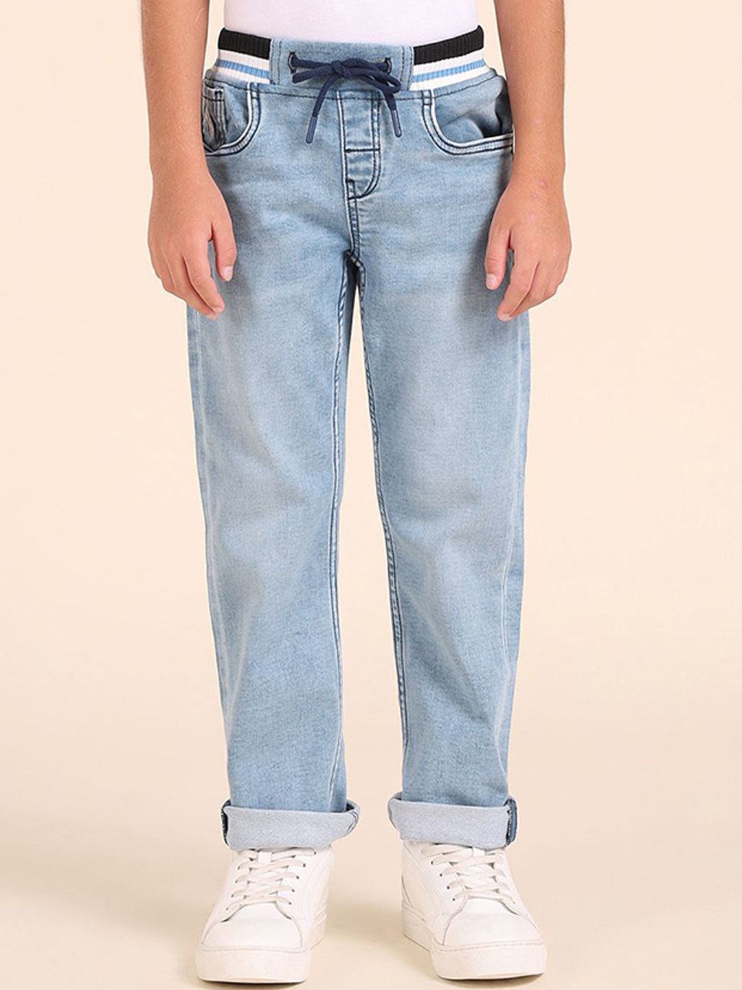 u.s. polo assn. kids U.S. Polo Assn. Boys Classic Regular Fit Mid-Rise Light Fade Stretchable Jeans-picture-24