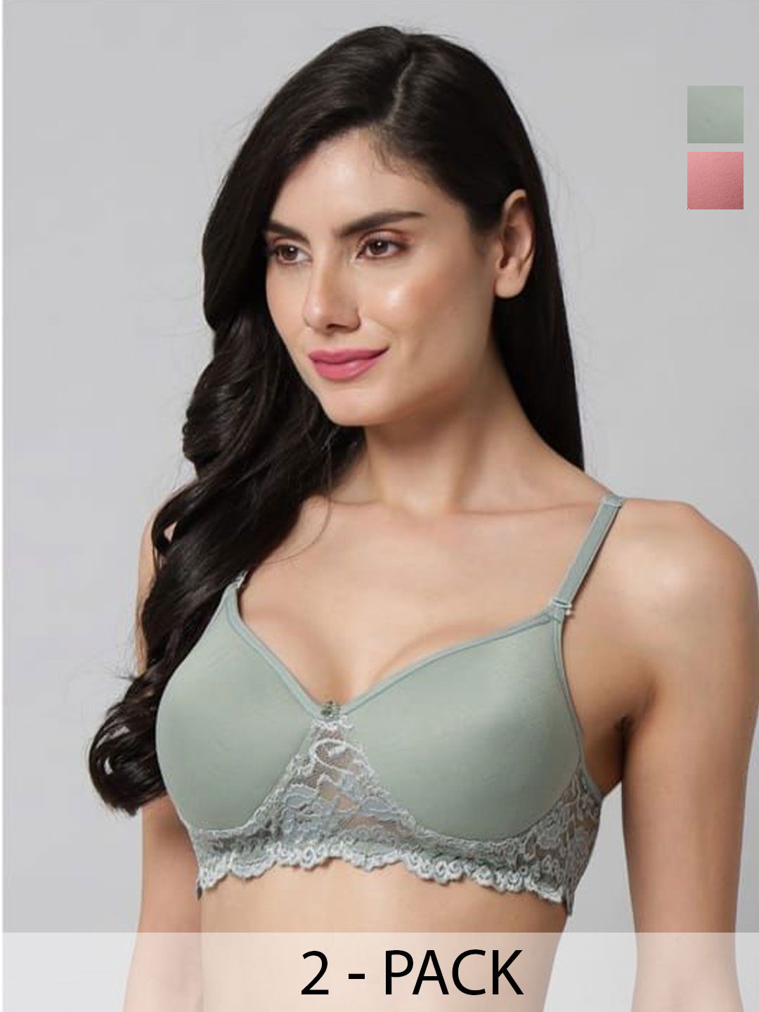 Calcados Pack Of 2 Full Coverage Cotton Lightly Padded Bras-picture-30
