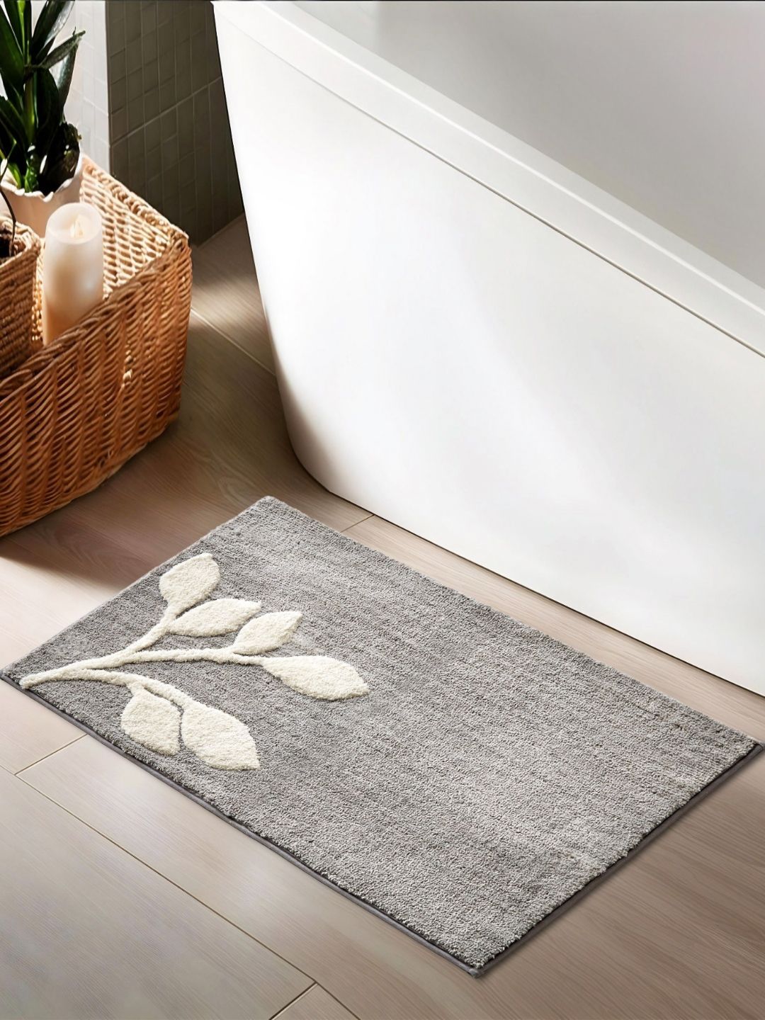 Home Centre Grey & White Textured Anti Slip 1850 GSM Bath Rug-image-8