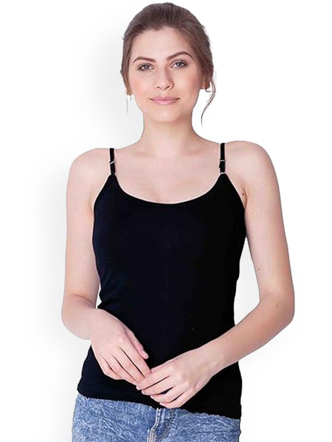 WellFitLook Pure Cotton Adjustable Strap Camisole-picture-49