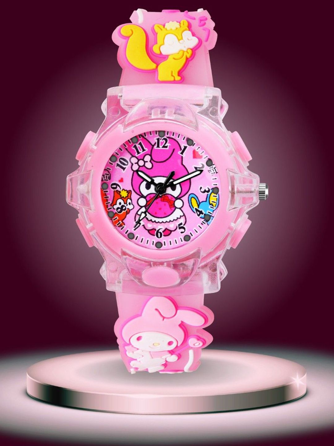 ON TIME OCTUS Girls Printed Dial & Bracelet Style Straps Analogue Watch KD-139 PINK MELODY-picture-28