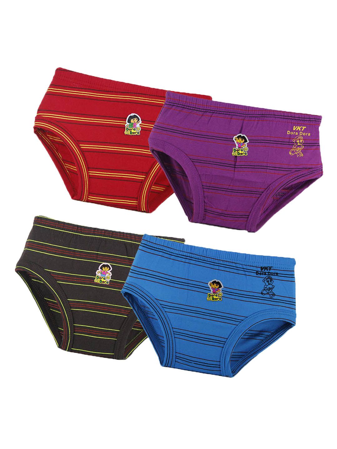 Dora Dora Infant Boys Pack Of 4 Striped Pure Cotton Basic Briefs MY-BY-DOLINE-JATTY-4PC
