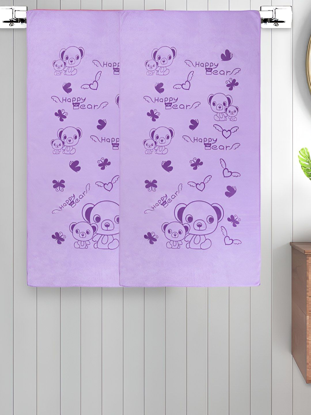 Myntra Elegant Homes Purple 2 Printed Cotton 300 GSM Bath Towel-picture-36