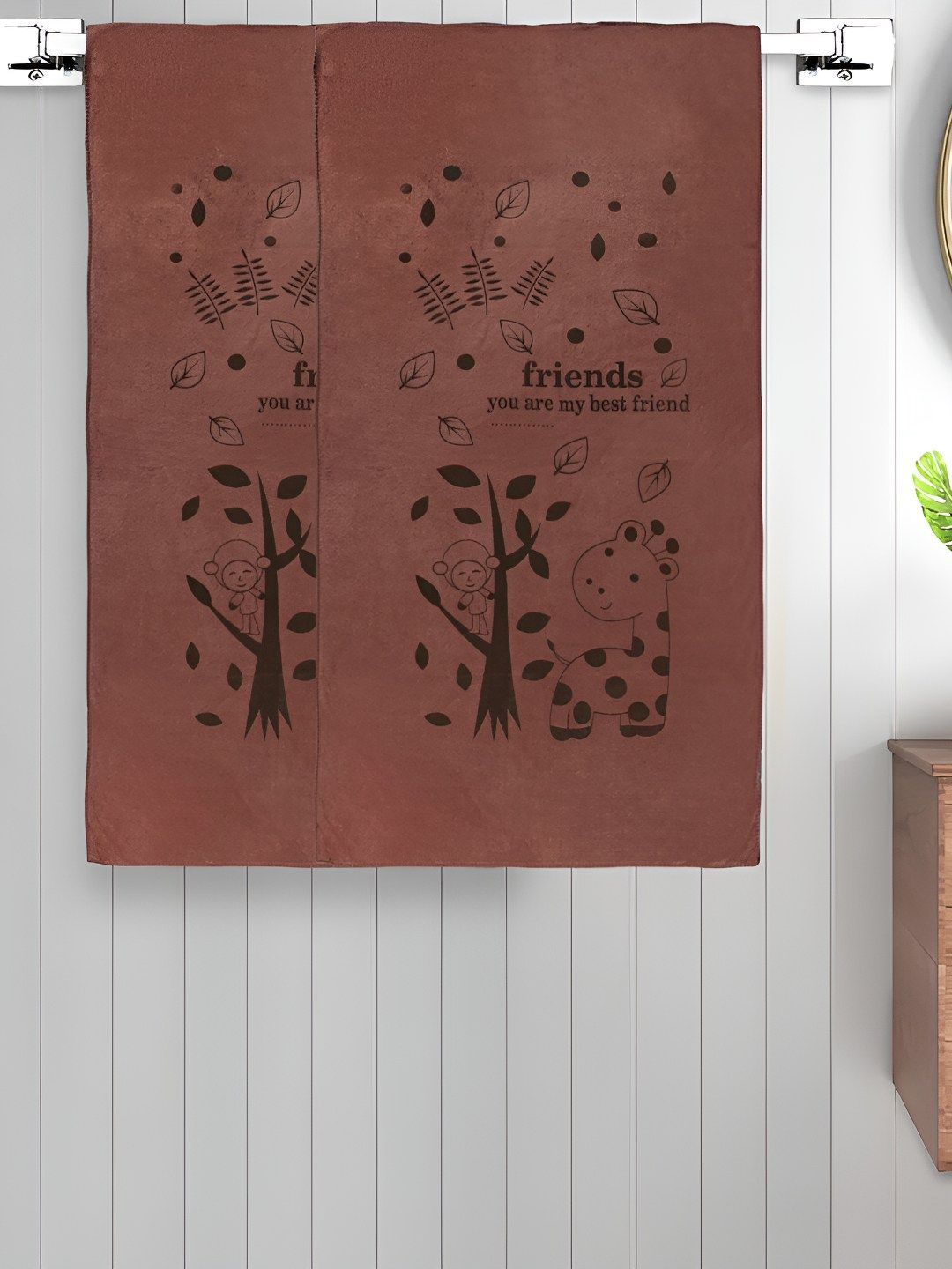 Myntra Elegant Homes Brown 2 Printed Cotton 300 GSM Bath Towel-picture-35