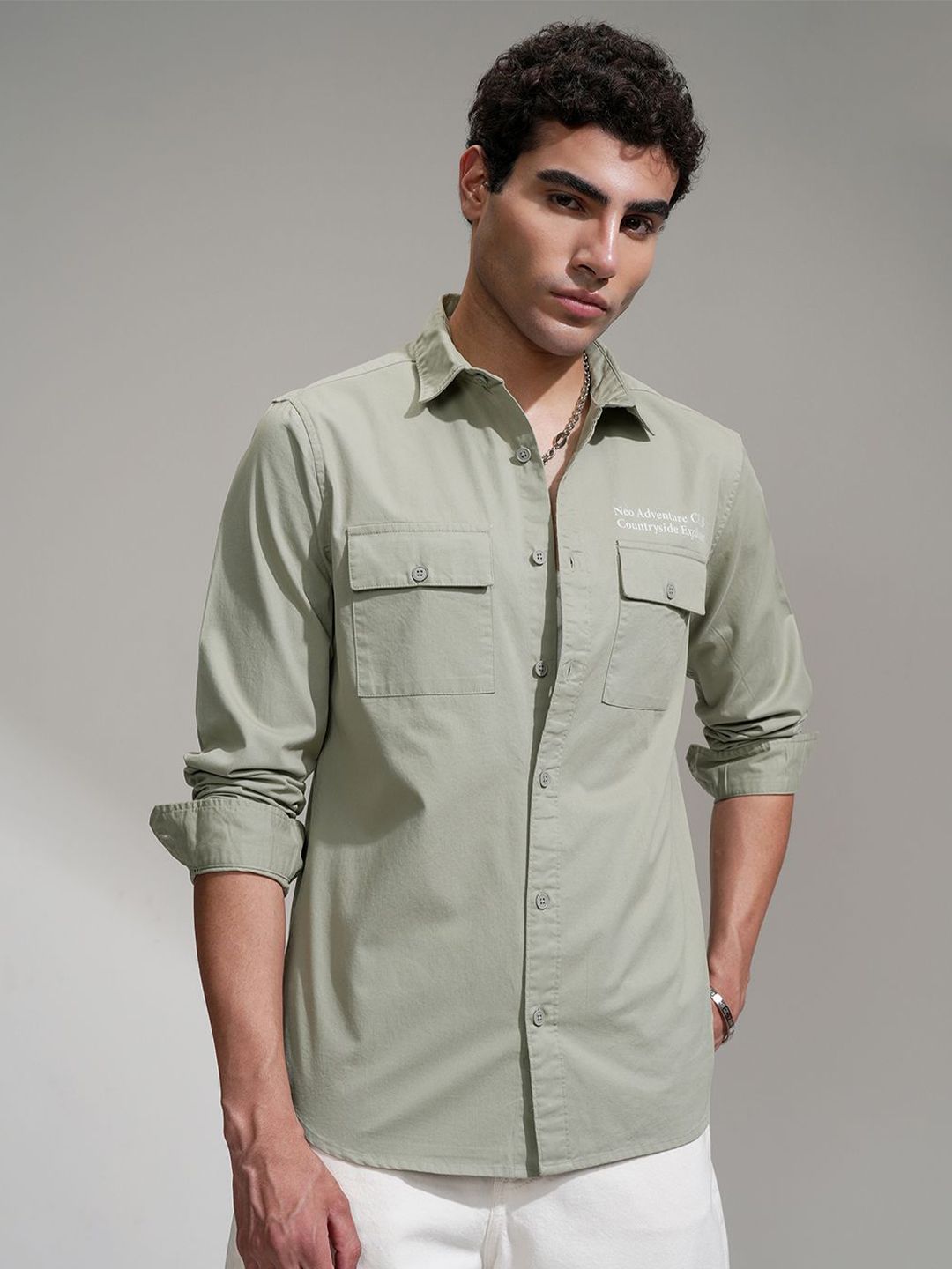 HIGHLANDER Men Solid Comfort Slim Fit Casual Shirt-picture-38