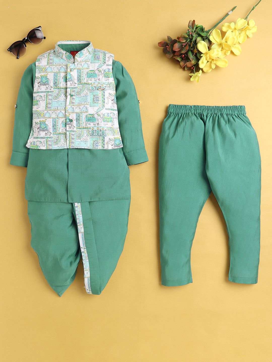 BAESD Boys Animal Printed Regular Kurta with Dhoti Pants-picture-35