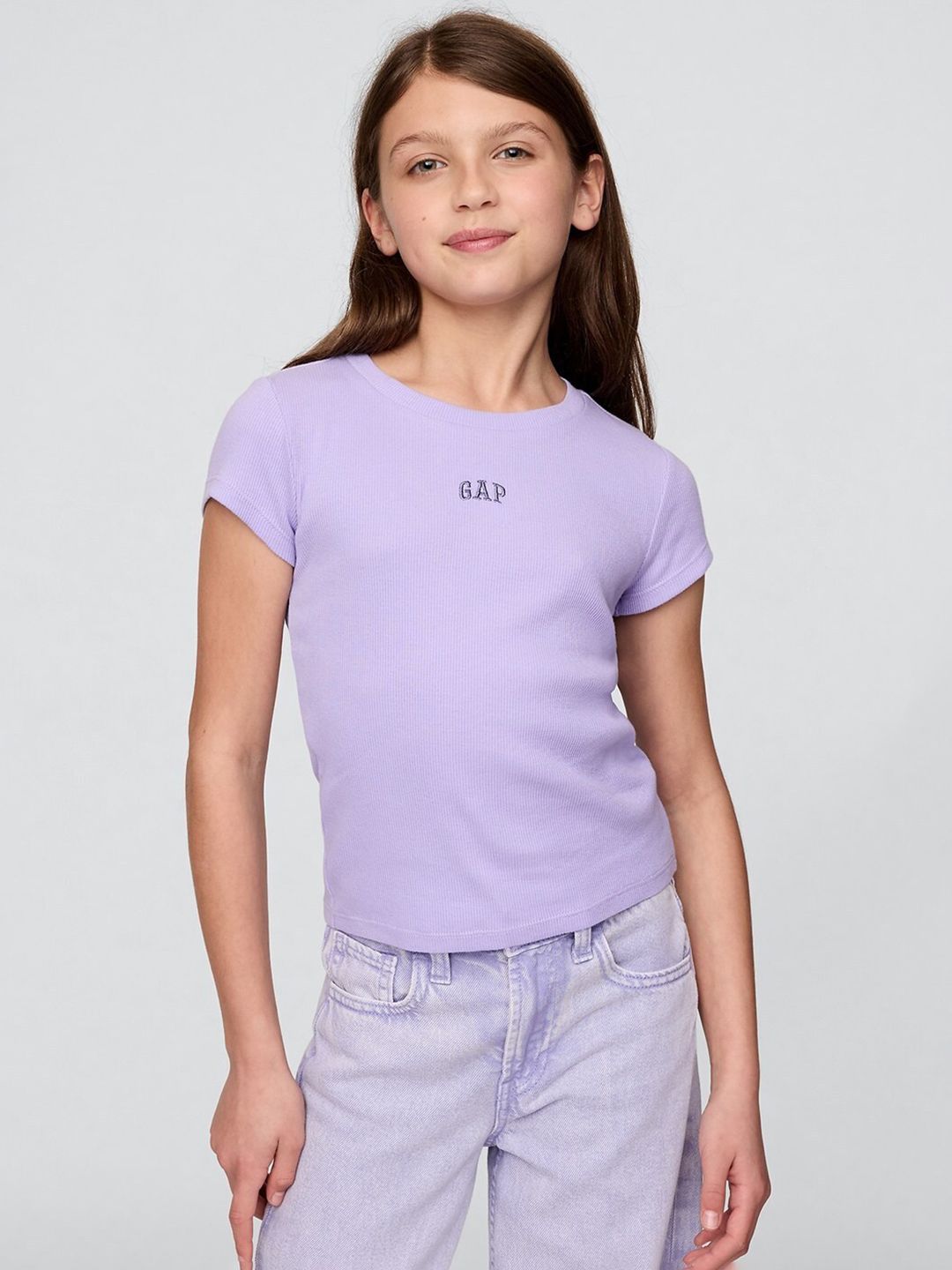 GAP Kids Girls Round Neck Pure Cotton T-Shirt