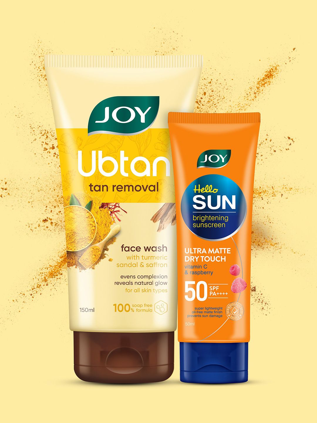 JOY Set Of 2 Ubtan Tan Removal Face Wash - 150 ml With Hello Sun Sunscreen - 50 ml-image-18