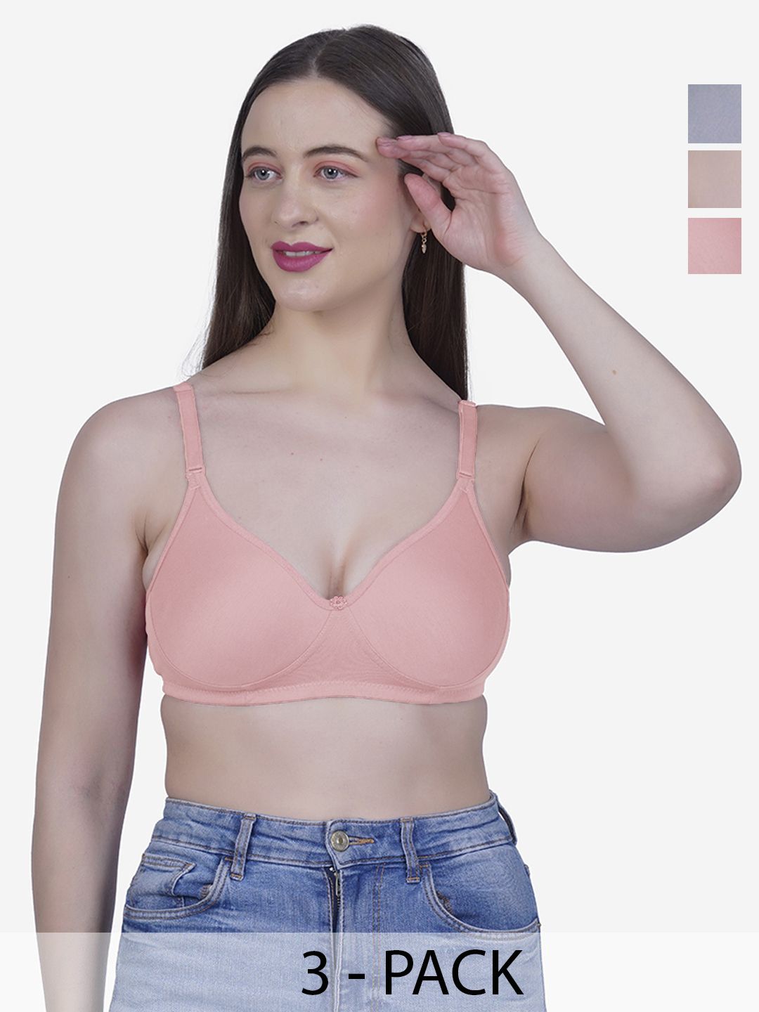 SHYAM SONS FLAIR Navya Pack Of 3 Full Coverage Lightly Padded Bra