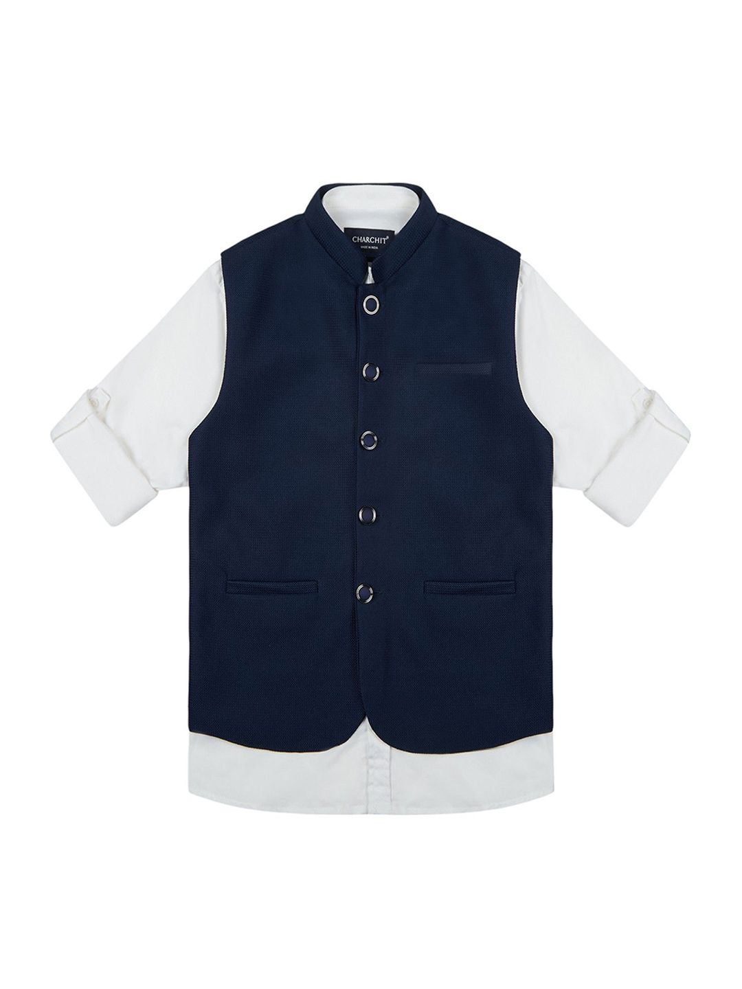 CHARCHIT Boys Solid Nehru Jacket and Shirt-picture-19