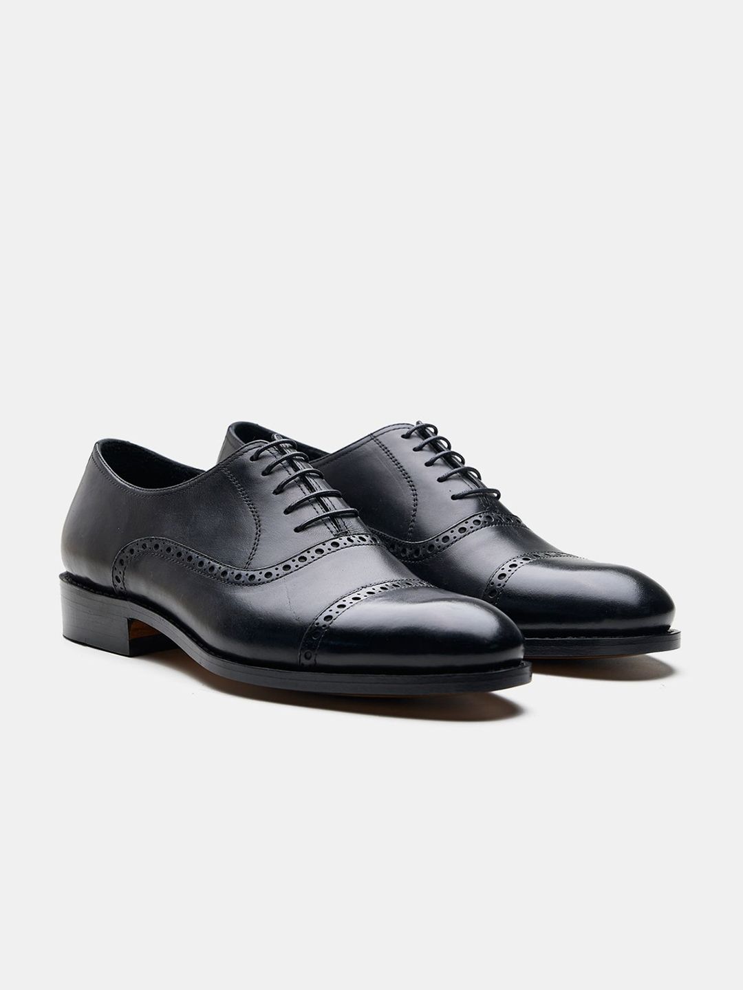 KOZASKO Goodyear Welted Semi Brogue Captoe Oxfords-picture-16
