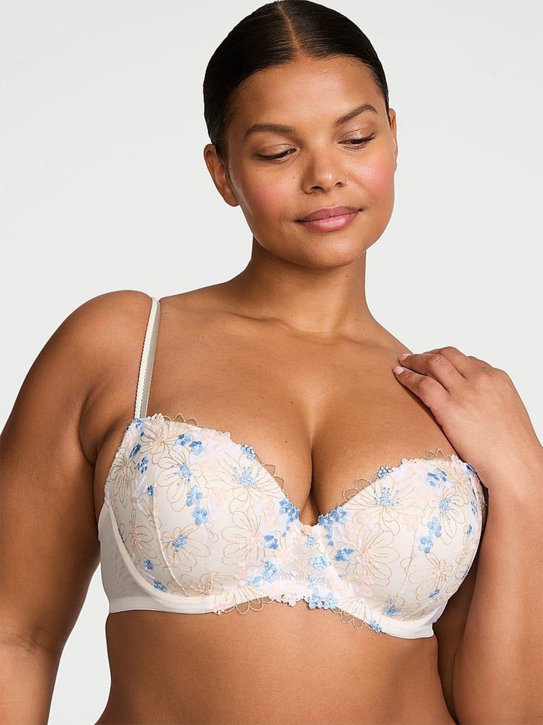 Victoria's Secret Floral Embroidered Medium Coverage Underwired Lightly Padded Lined Bra-picture-21