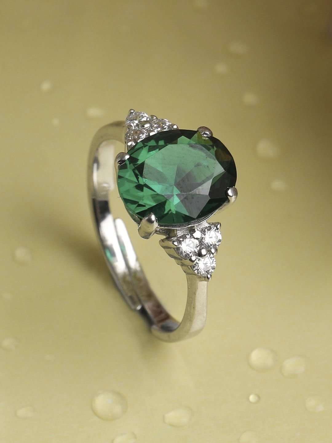 BELWICK Silver-Plated American Diamond Studded Finger Ring-picture-12