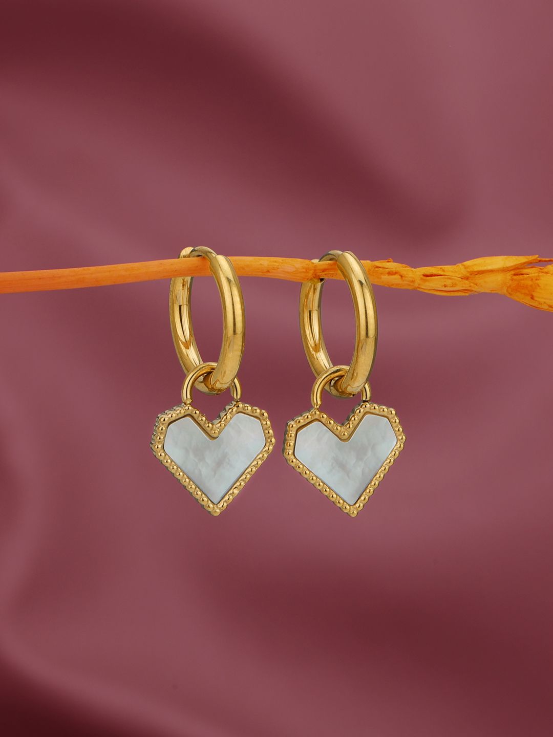 Carlton London Heart Shaped Hoop Earrings-picture-24