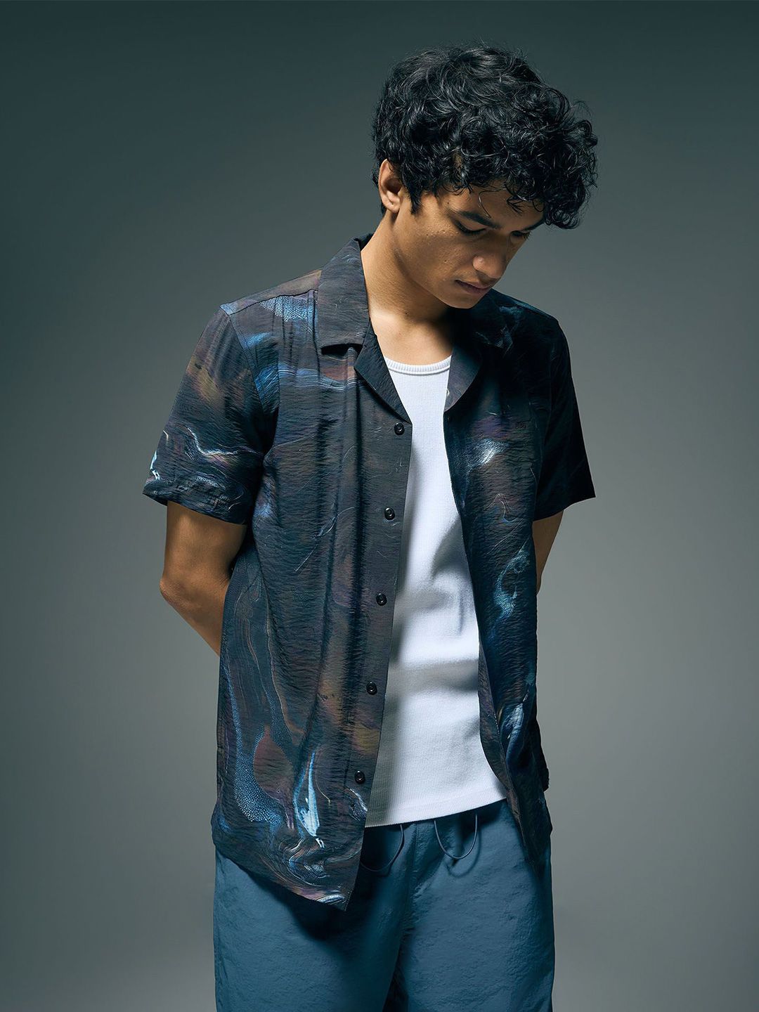 Flying Machine Men Classic Fit Abstract Printed Cuban Collar Casual Shirt-picture-36