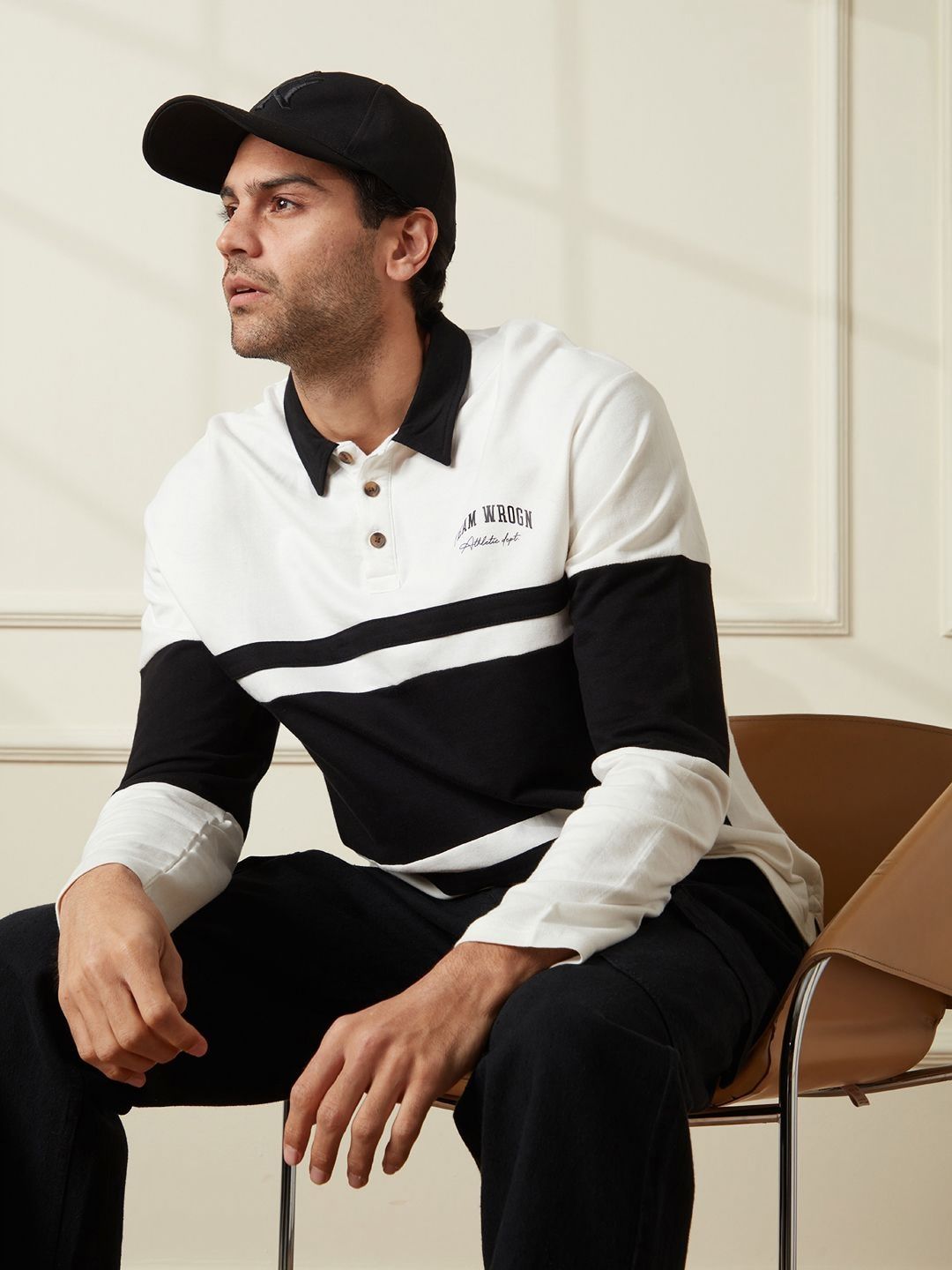 WROGN Men Colourblocked Polo Collar T-shirt-picture-29