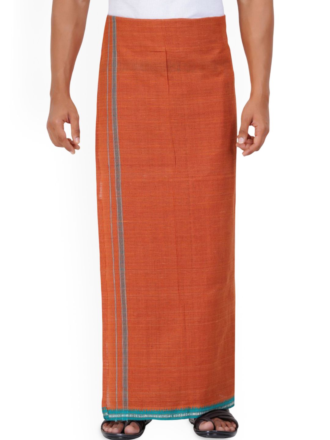 Ethazh Men Rust Cotton Dhotis-picture-11