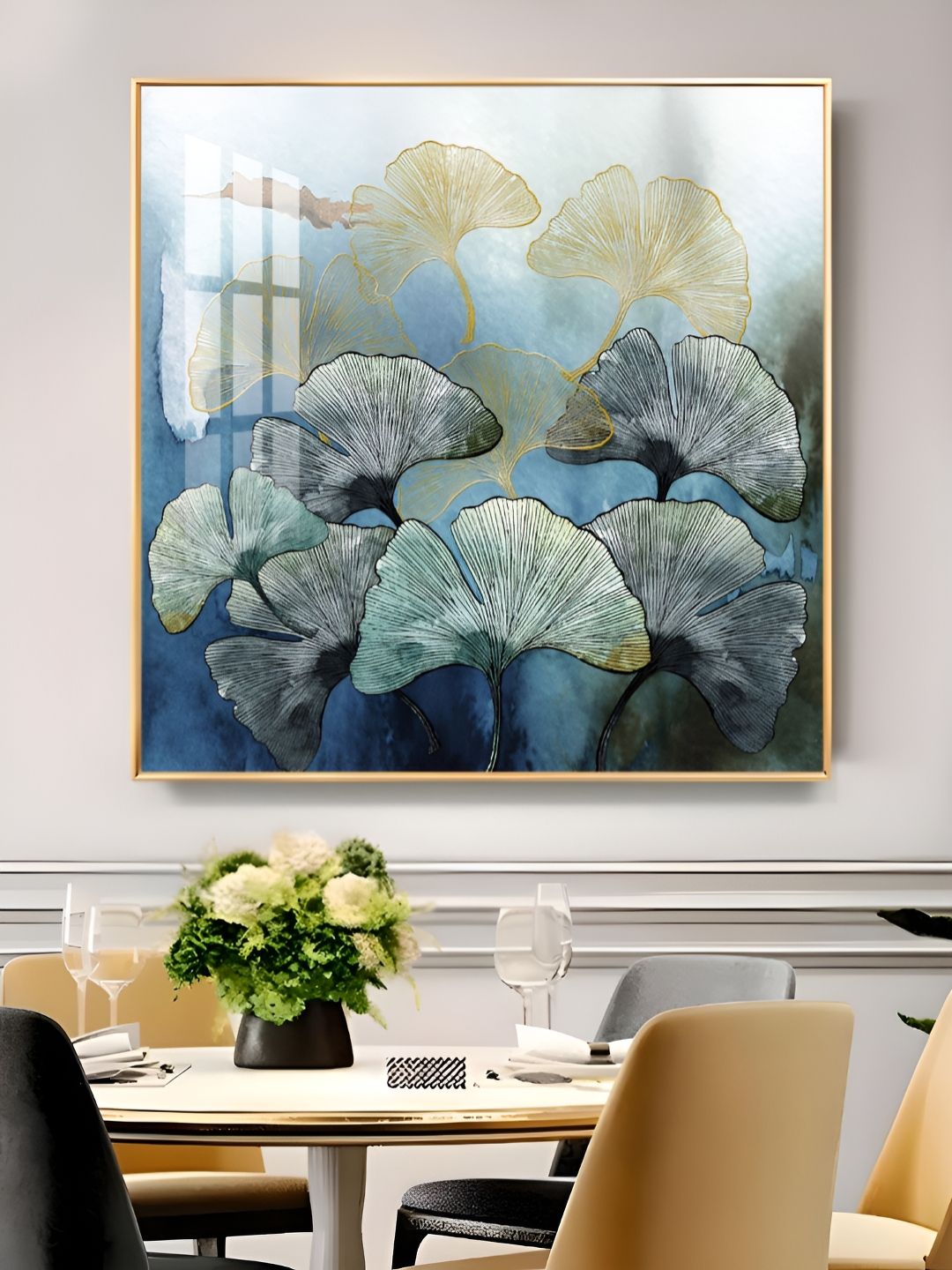 THE NEXT DECOR Yellow & Blue Tranquil Blossom Wall Art-picture-35