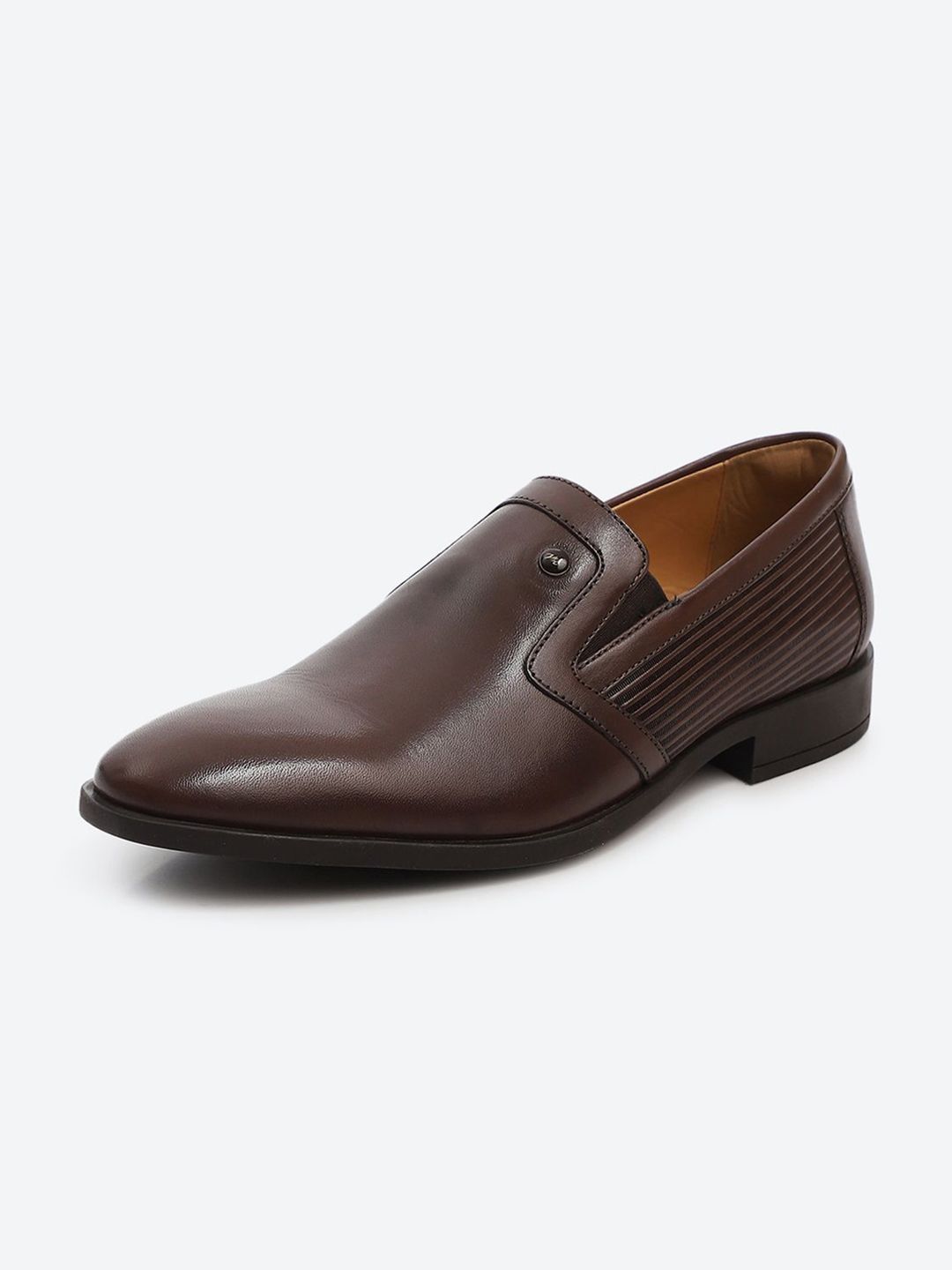 Monte Carlo Men Textured Genuine Leather Formal Slip-Ons-image-40