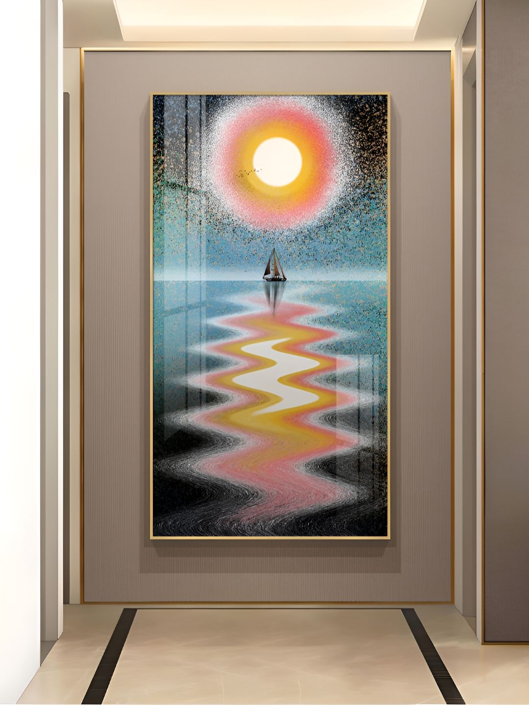 THE NEXT DECOR Yellow & Blue Sunlit Voyage Wall Art-image-9