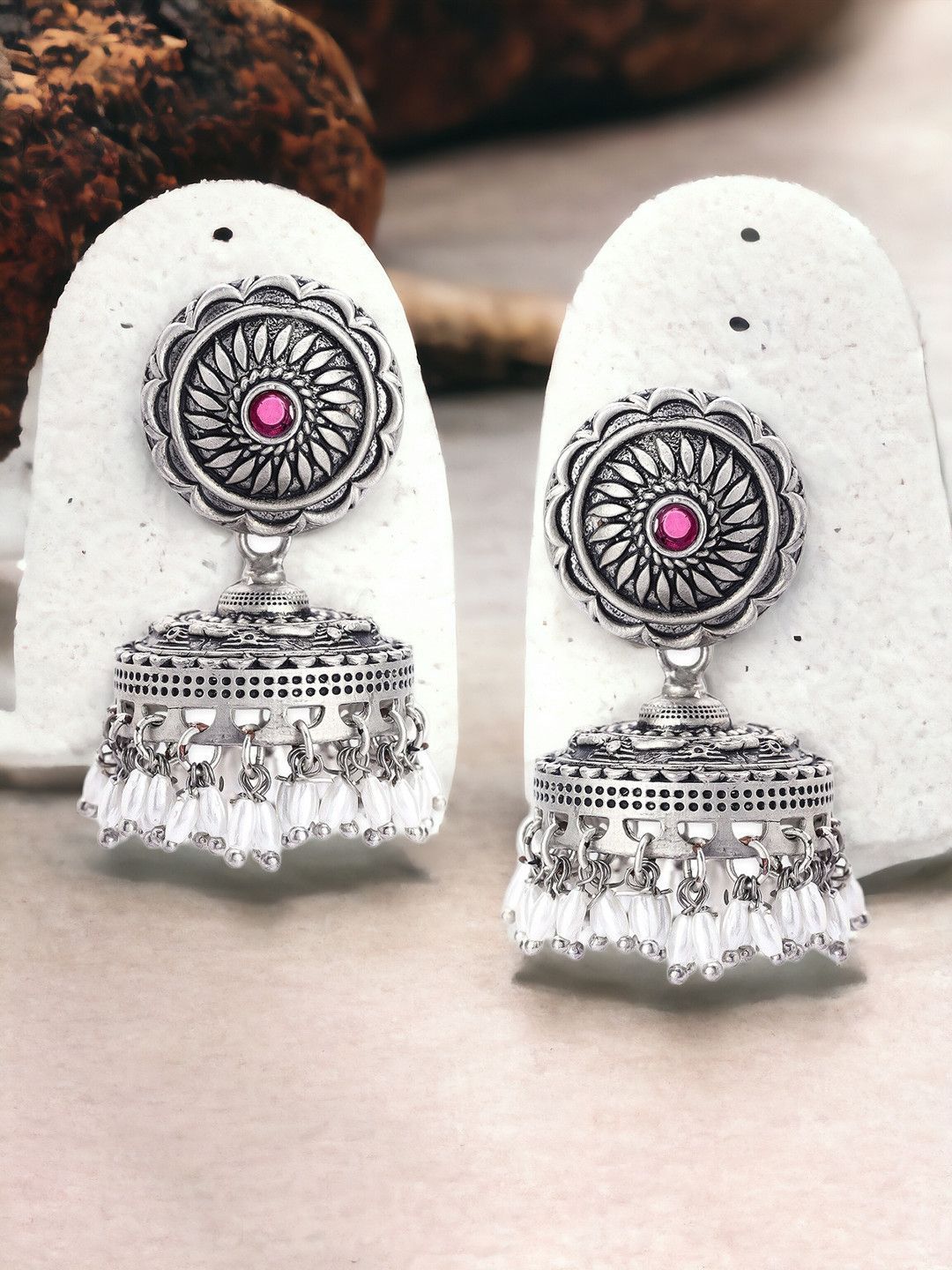 OOMPH Floral Jhumkas Earrings-picture-20