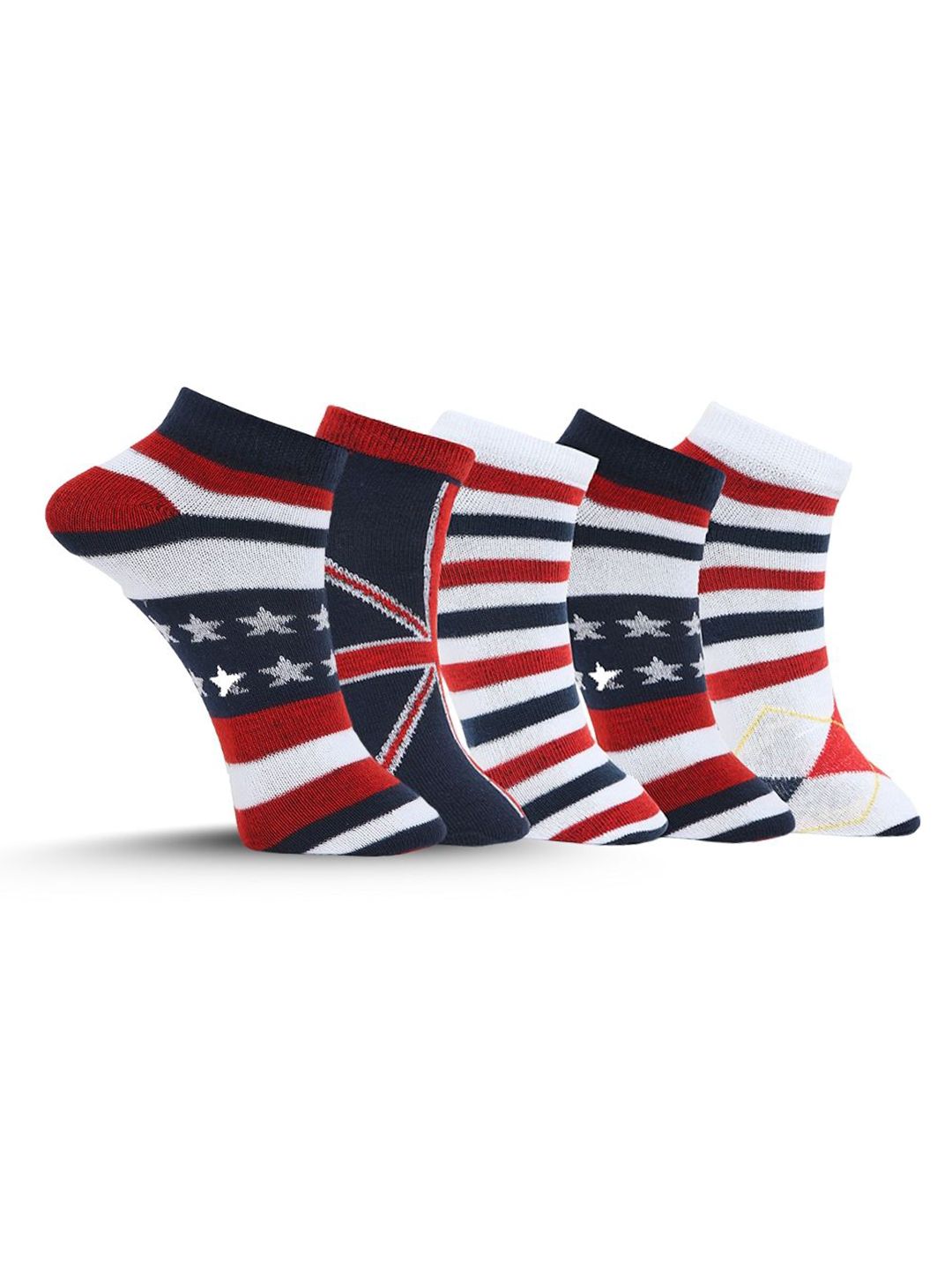 MJE Men Pack Of 5 Patterned Ankle Length Socks-picture-14