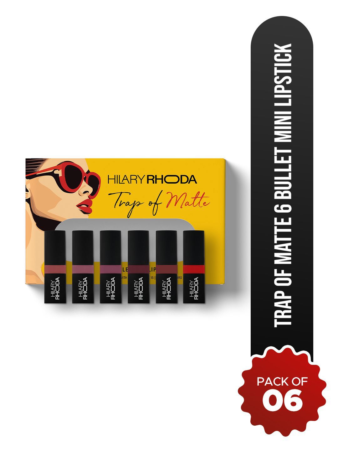 Hilary Rhoda Set Of 6 Trap Of Matte Mini Lipstick 1.5 g Each - Shade 01-02-03-04-05-06-picture-33