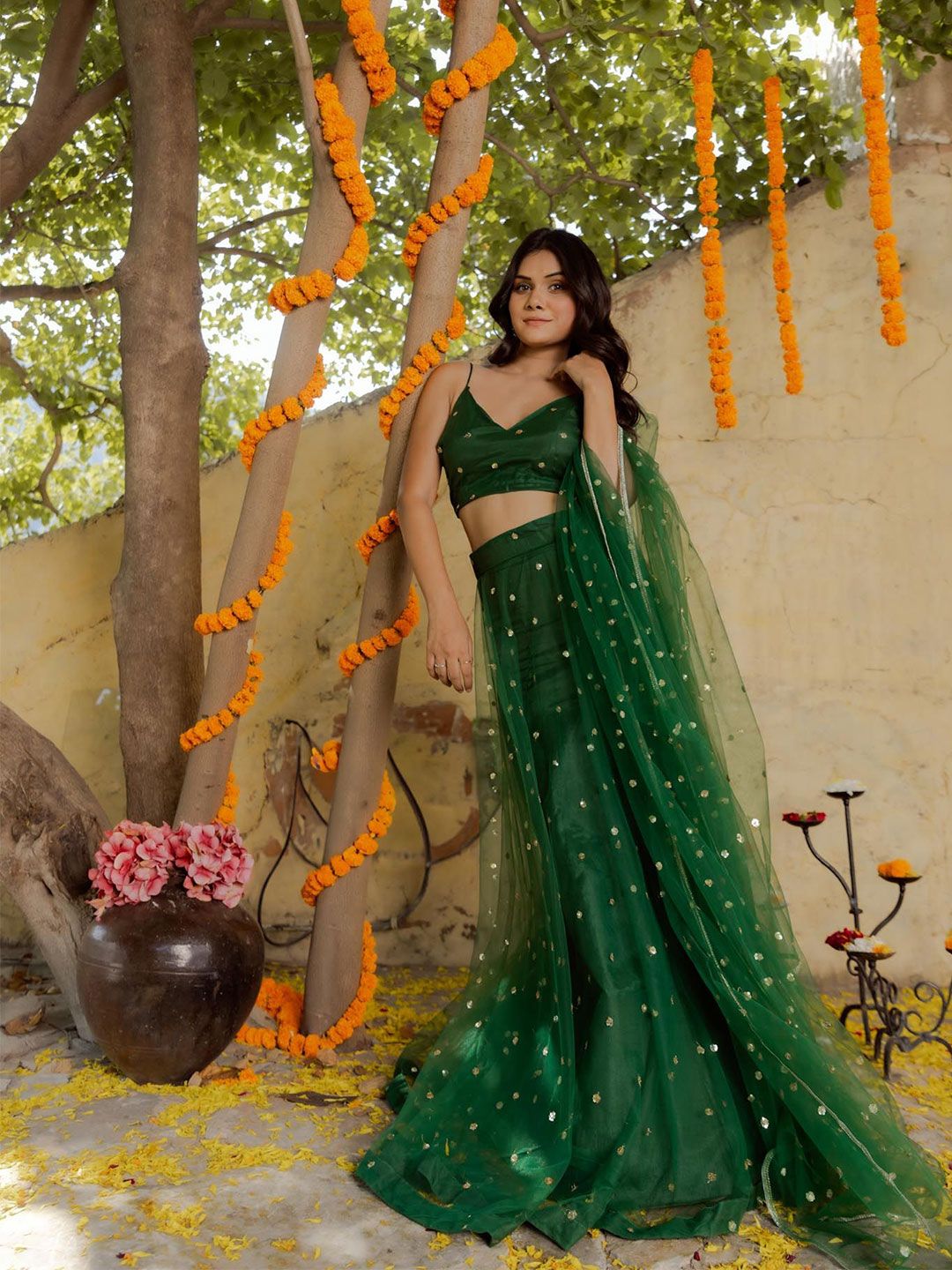 DEASHA INDIA Embroidered Ready to Wear Lehenga & Blouse With Dupatta-picture-0