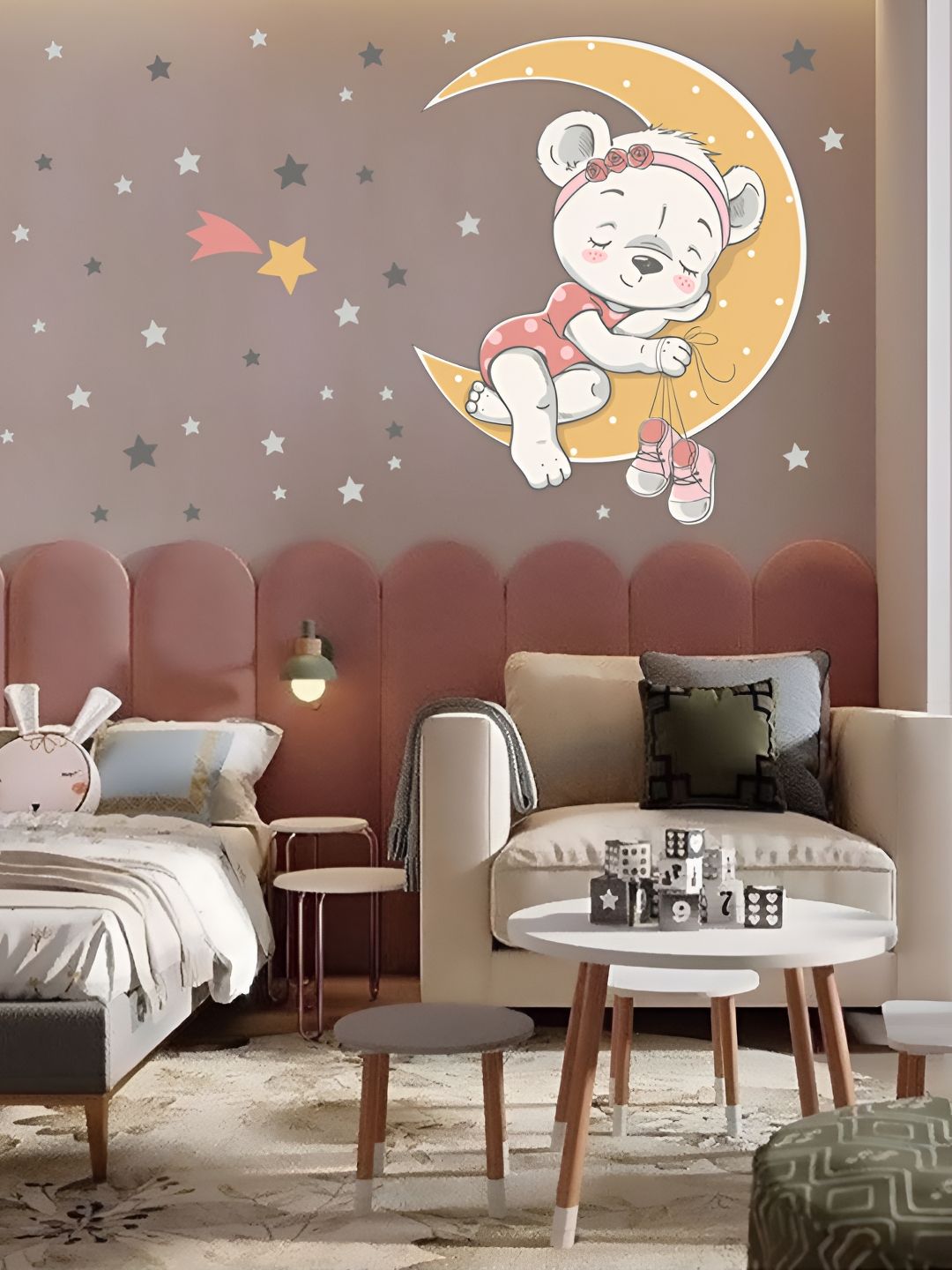 INDIAN ROYALS Musterd-yellow & Grey 3D Cartoon Printed Self-Adhesive &Durable Wall Sticker-picture-12