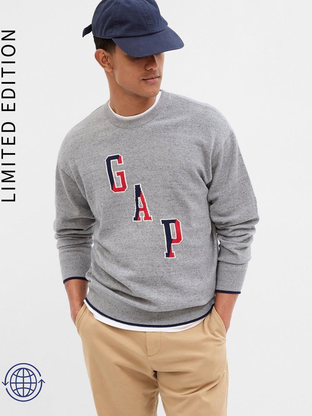 GAP Brand Logo Design Crew Neck Pullover