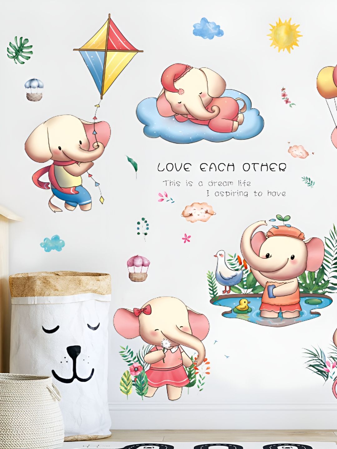 INDIAN ROYALS Blue & Red Multi Elephant Printed Self-Adhesive & Durable Wall Sticker-picture-27