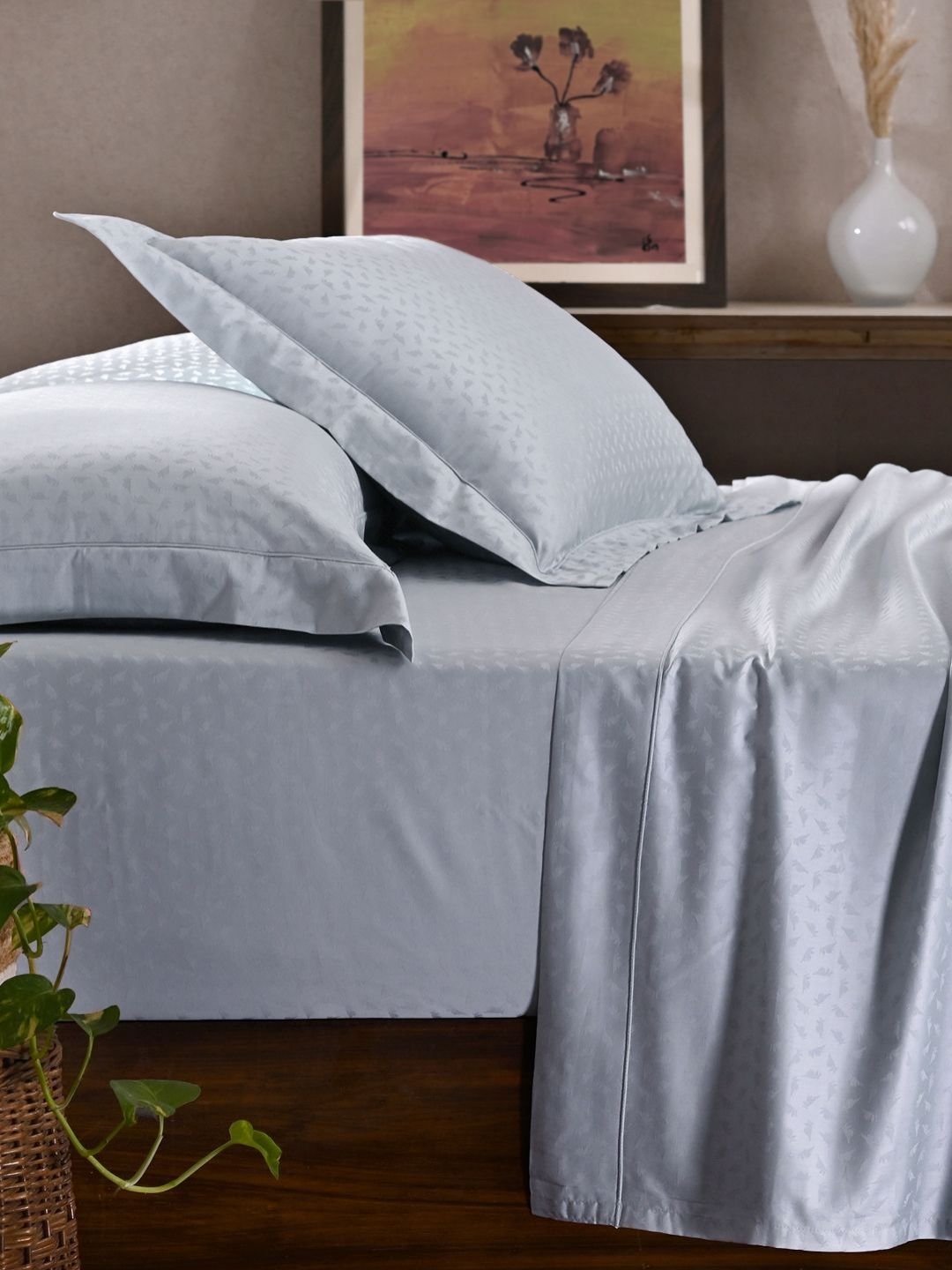 MASPAR Solid King Bedsheet with 2 Pillow Case & Gift Box - 275x275CM-picture-29