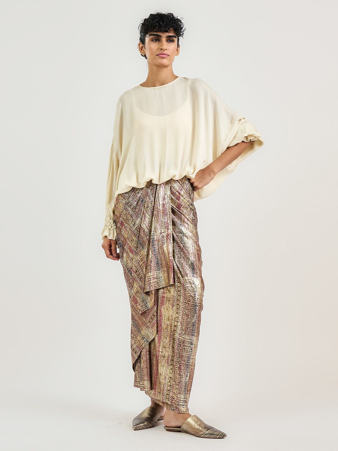 OTT Tarun Tahiliani Women Kimono Sleeve Round Neck Top-picture-55