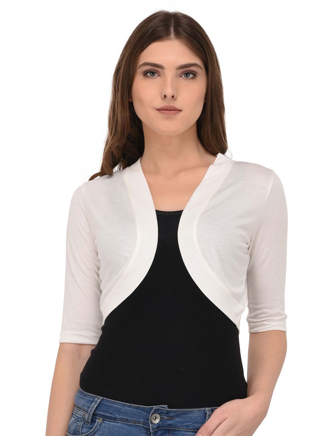 The Roadster Lifestyle Co Front Open Crop Shrug-picture-51