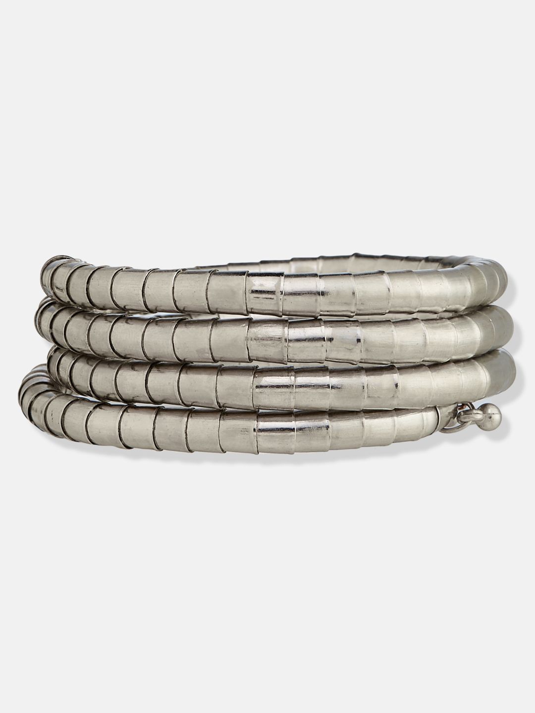 ATIBELLE Women 2 Brass Silver-Plated Cuff Bracelet