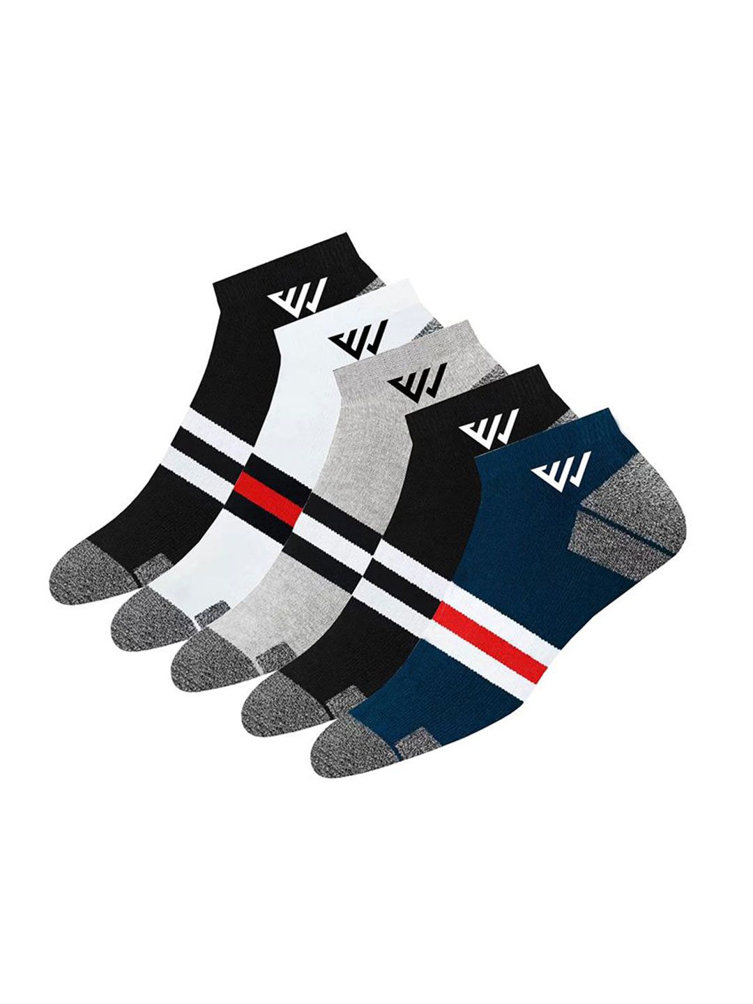 Winget Men Pack Of 5 Patterned Cotton Ankle Length Socks-picture-13