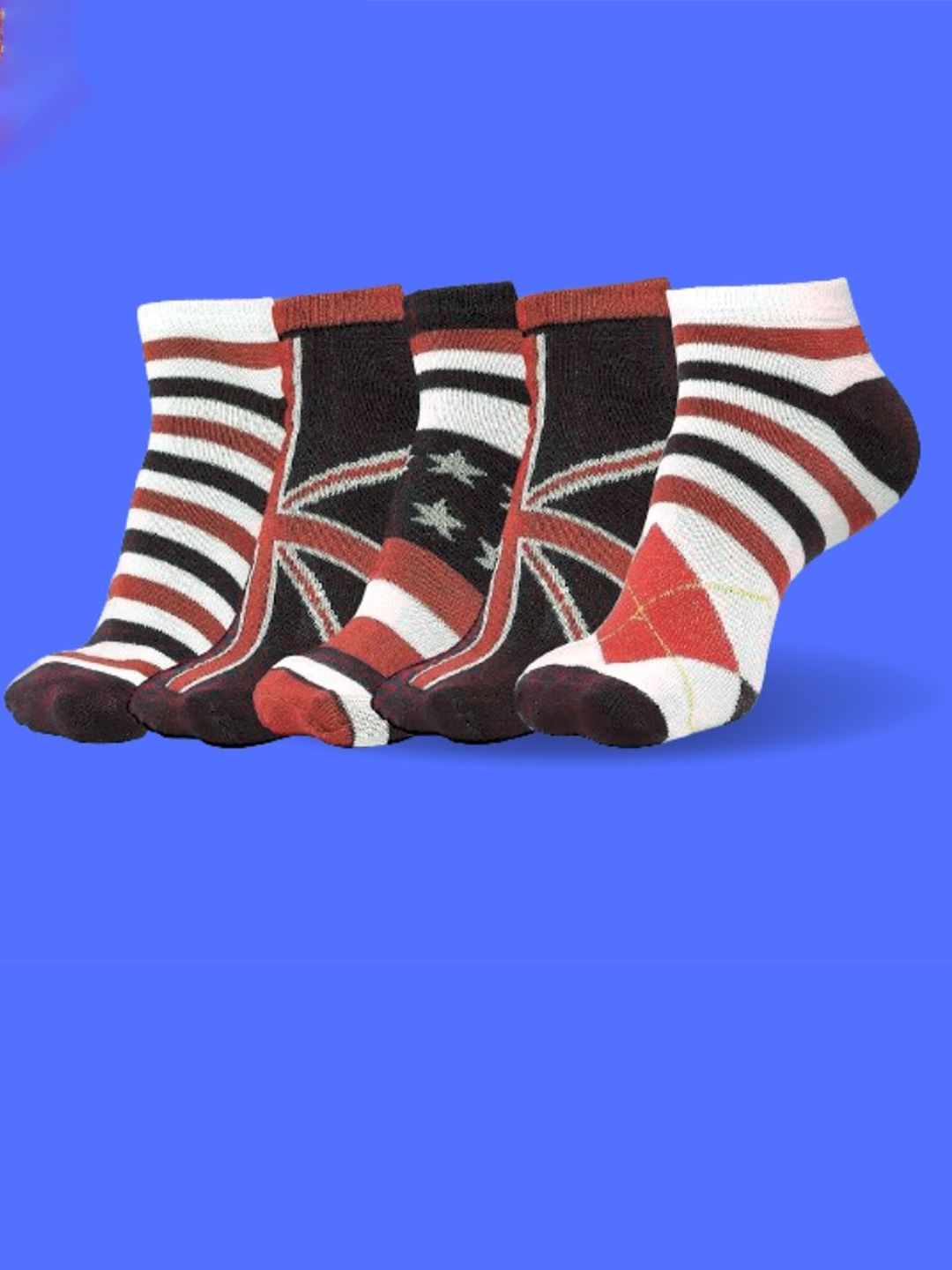 MJE Men Pack Of 5 Patterned Ankle Length Socks-picture-41