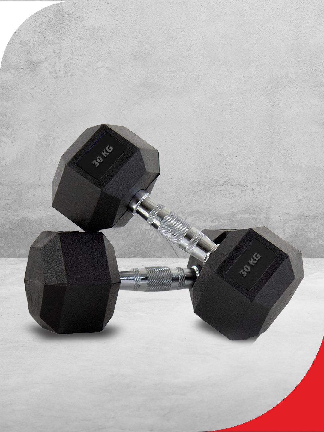 PowerMax Fitness Set Of 2 Hexagon Fixed Weight Dumbbell - 30 kg Each-picture-29