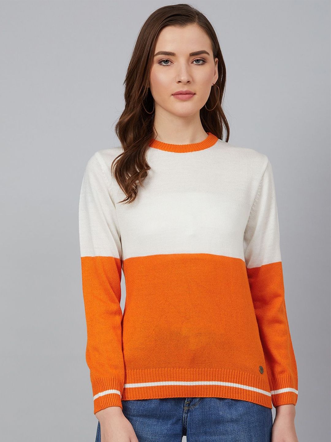 The Roadster Lifestyle CoColourblocked Round Neck Pullover Ribbed Sweater-picture-46