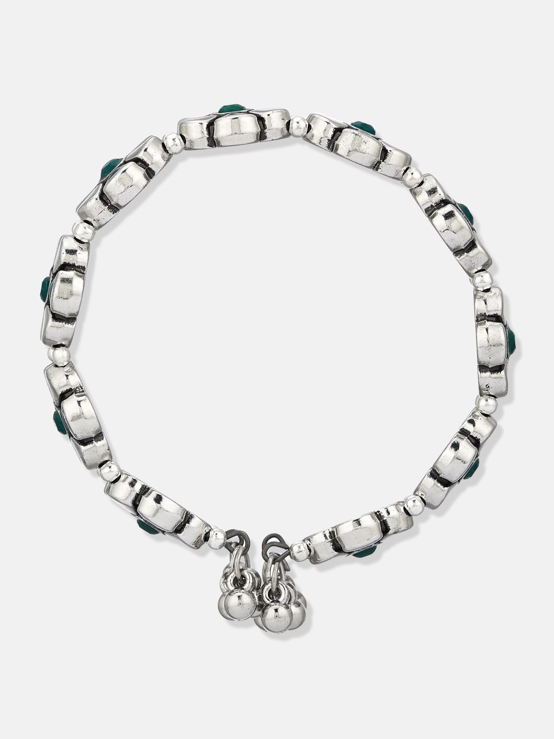ATIBELLE Women 2 Brass Silver-Plated Wraparound Bracelet