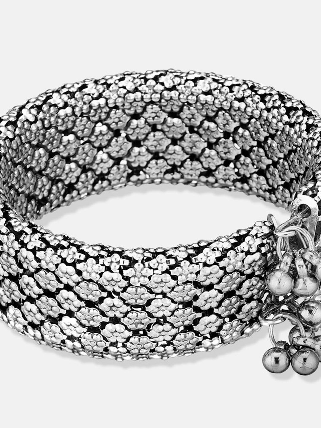 ATIBELLE Women 2 Brass Silver-Plated Cuff Bracelet