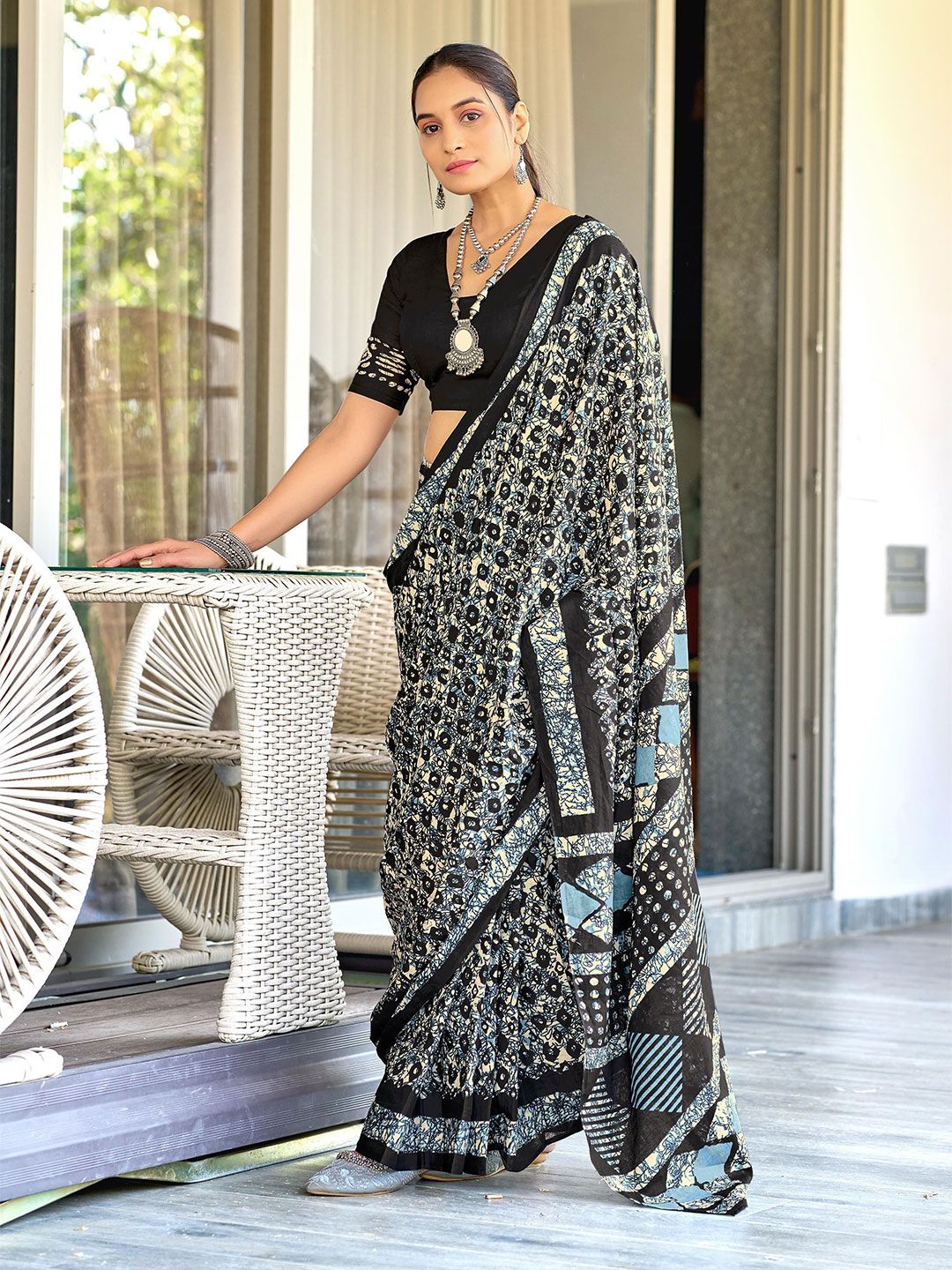 LeeliPeeri Designer Batik Ready to Wear Block Print Saree-picture-10