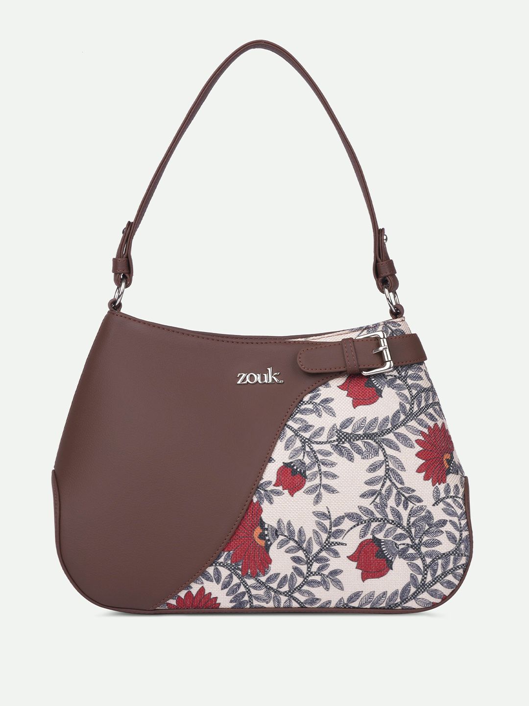 alt by zouk ZOUK Floral Printed Leather Half Moon Handheld Bag-picture-58